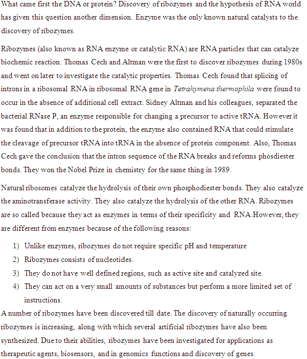 Biologia Molecular, Exemplos de Revisão