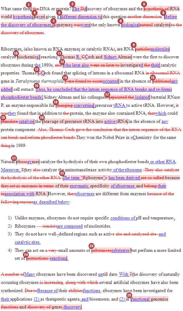 Biologia Molecular, Exemplos de Revisão