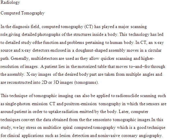 Radiologia, Exemplos de Revisão